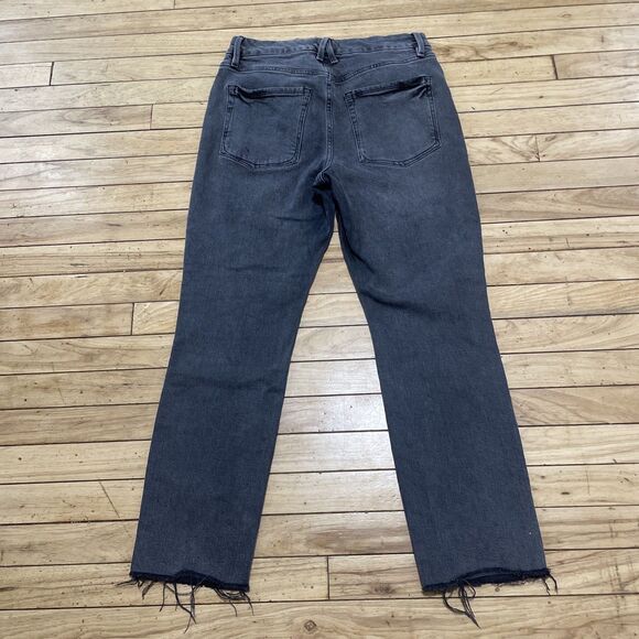 Good American Classic Jeans Women 10 30 Black GCRH25TFT Raw Hem Skinny High Rise - Picture 3 of 16